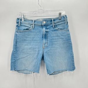 Mother Hustler Light Denim Cutoff (Handmade cut) Bermuda Shorts